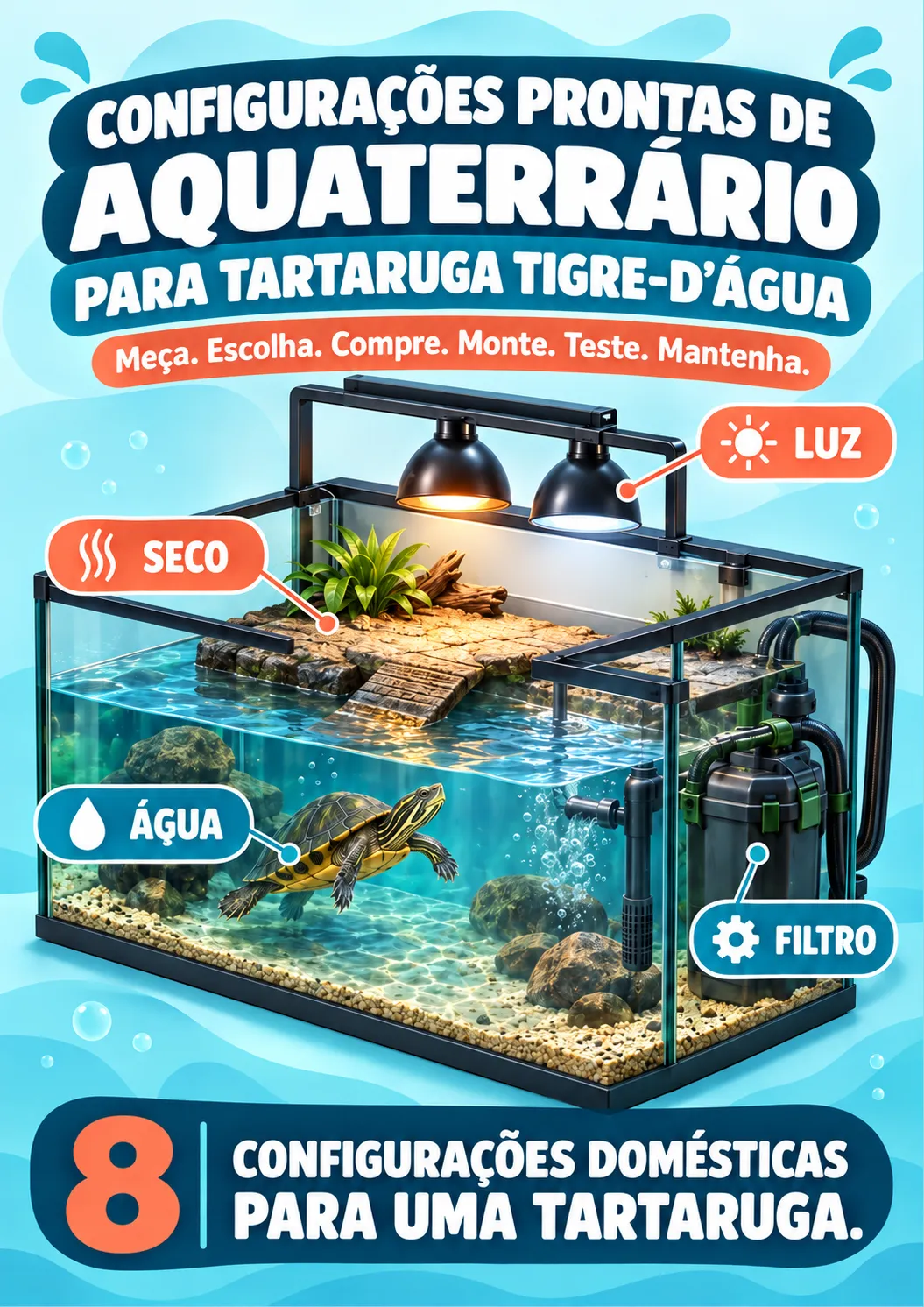 Capa do guia visual de configurações de aquaterrário